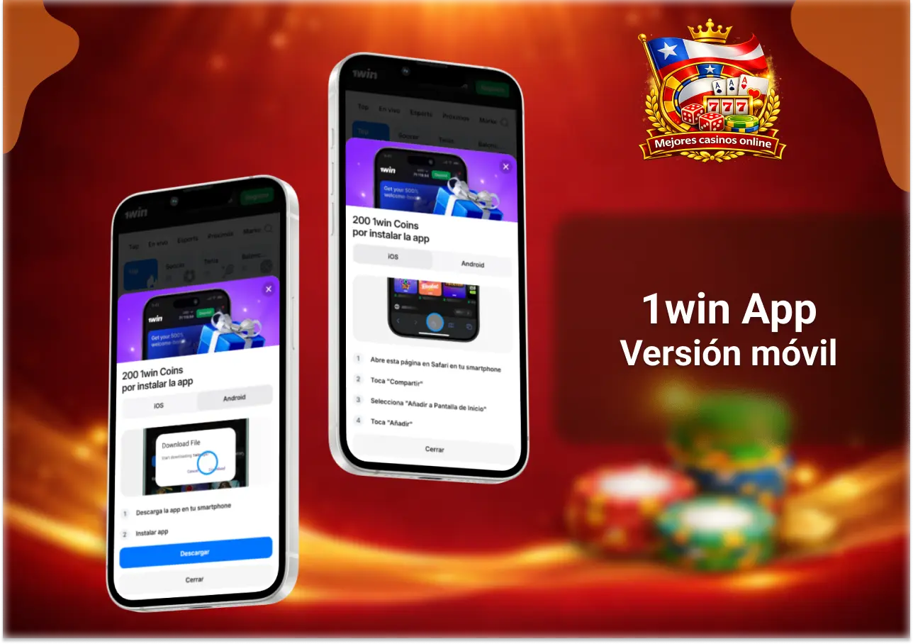 1win app en Chile con versión móvil optimizada para casino online y apuestas deportivas