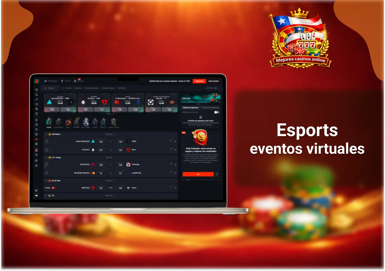 Esports y eventos virtuales en Pin Up Chile con apuestas en tiempo real y torneos online