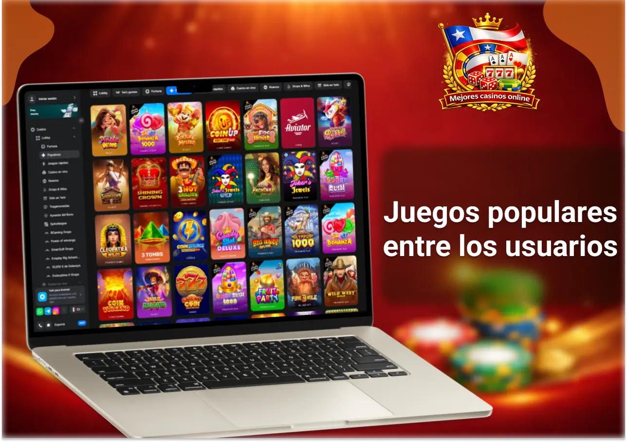 Juegos populares en 1win Chile con tragamonedas y títulos preferidos por usuarios chilenos